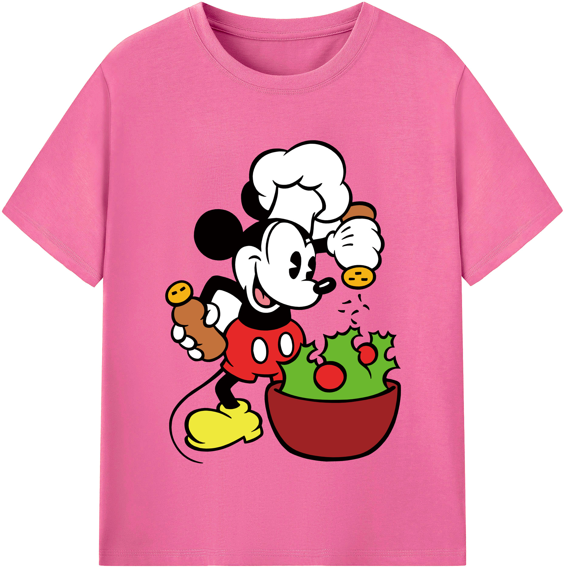 （画像用） ミッキーマウス Mickey Mouse レディースカジュアルプリントTシャツ（綿100％）